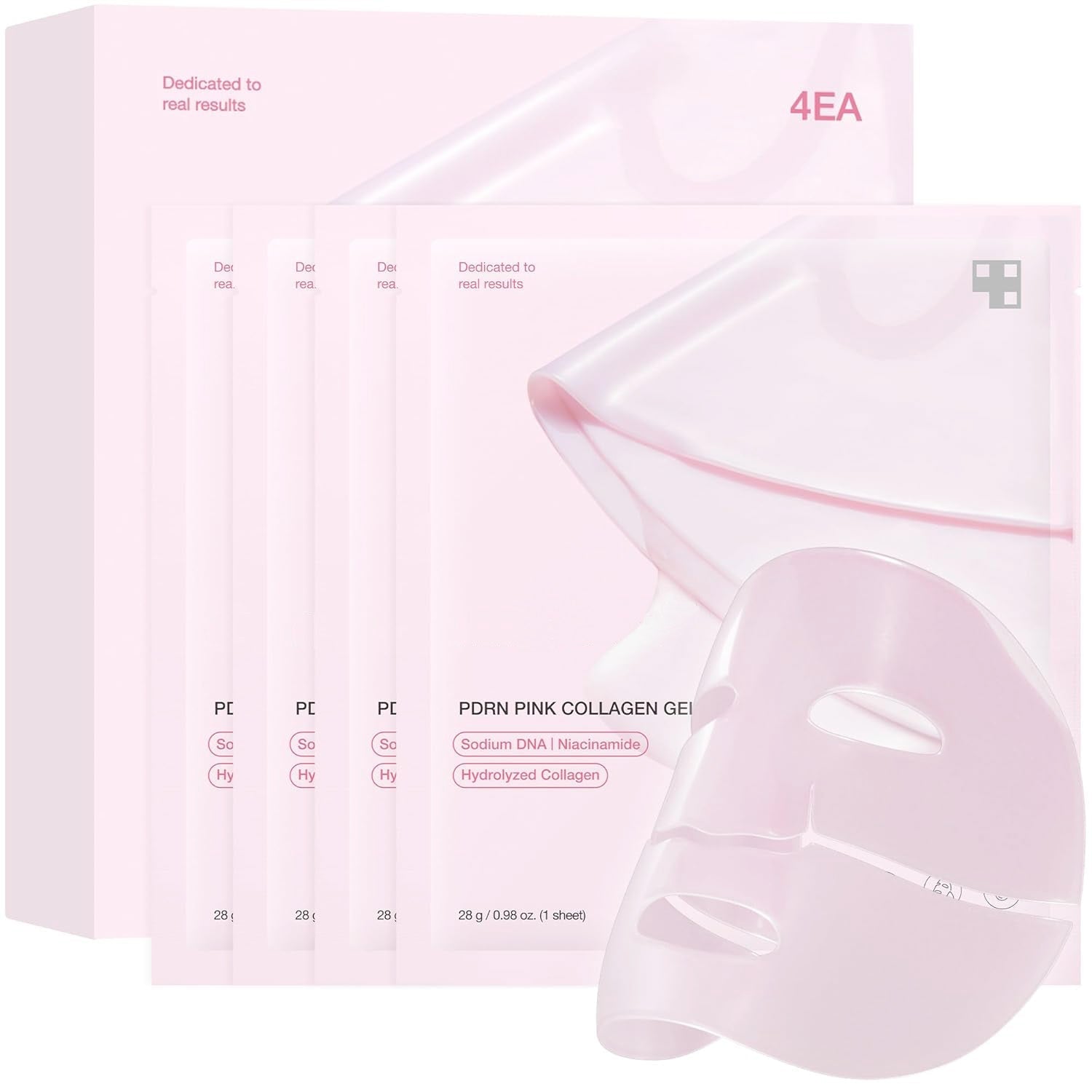 Pink collagen gel mask by Aurenza Shop, showcasing a smooth, deep-hydrating facial mask with a vibrant pink color.
