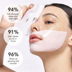 Aurenza Pink Deep Collagen Gel Mask showing its smooth pink surface and soothing, hydrating texture for skincare.