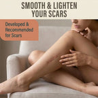 Aurenza DermaShield™ Pro Scar Matrix showing a close-up of the medical device with a textured surface for scar treatment.