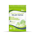 A close-up of FlexiKnee™️ natural knee pain patches from Aurenza Shop, showing the adhesive patches on a knee.