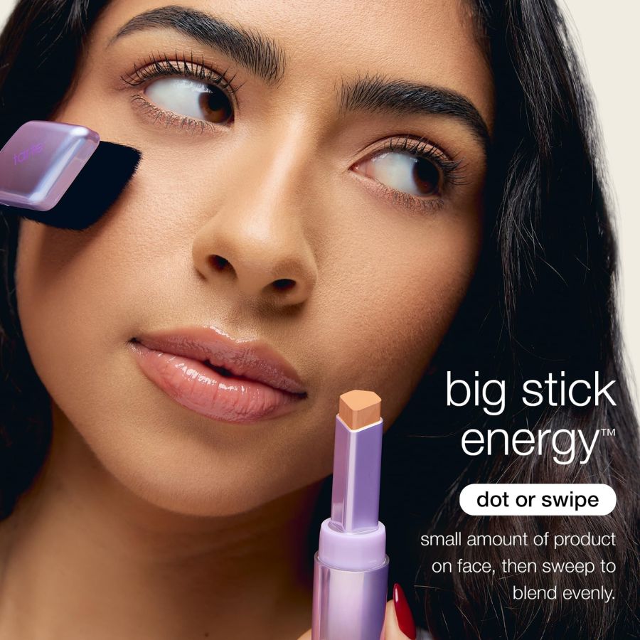 Aurenza Shop Stick Energy Duo with Shape Tape Concealer stick and brush, featuring a sleek makeup applicator and product packaging.