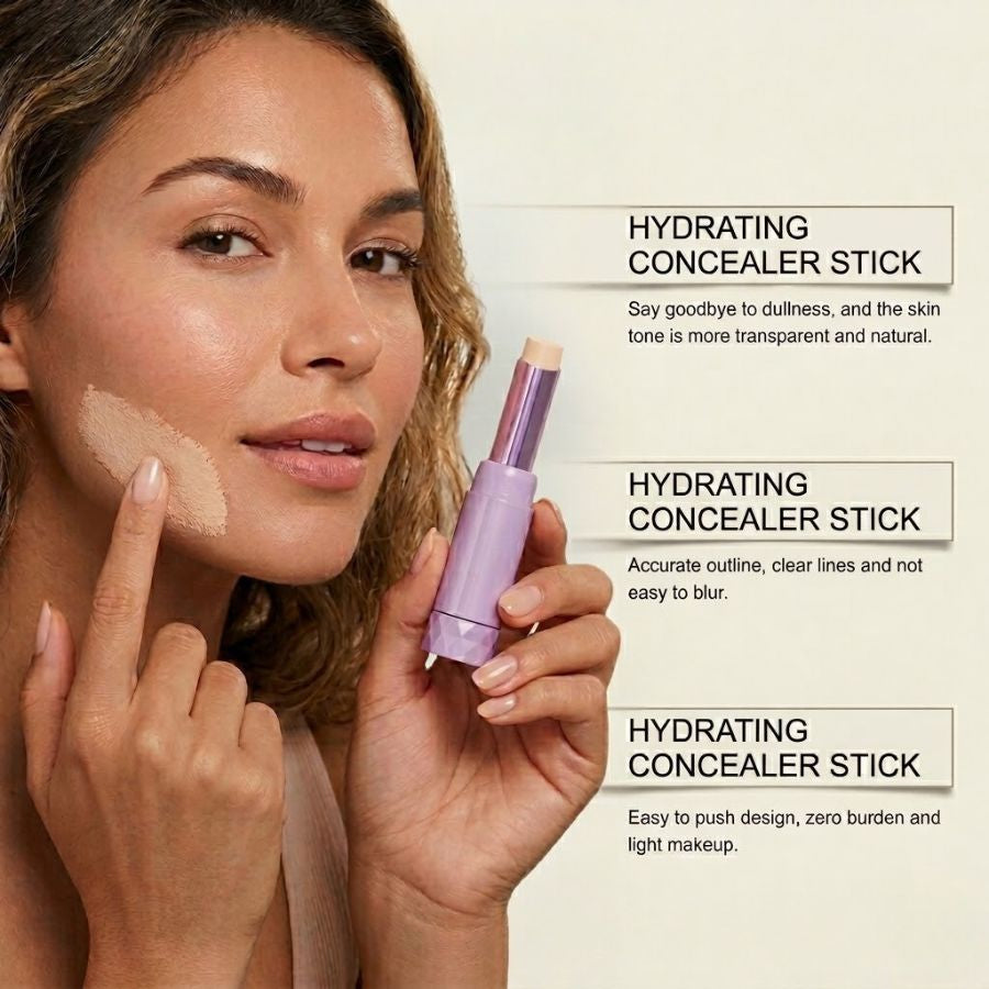 Aurenza Shop Stick Energy Duo with Shape Tape Concealer Stick and brush, featuring dual-ended makeup applicator and concealer in sleek packaging.