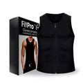 Aurenza FitPRO Gynecomastia Reduction Compression Vest worn on a man, showing the snug fit and supportive design for chest compression.