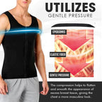 Aurenza FitPRO Gynecomastia Reduction Compression Vest shown on a mannequin, designed to flatten and support the chest area.