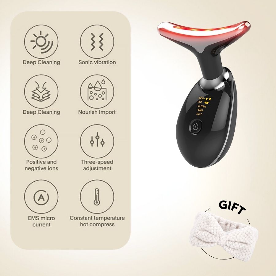 Aurenza Shop 3-in-1 Mini Facial Toning and Rejuvenation Device with sleek handheld design and multiple attachment heads.