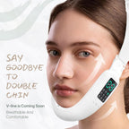 Aurenza Smart Face Sculpting Device with 8 modes for double chin reduction and jawline definition, shown with sleek design.