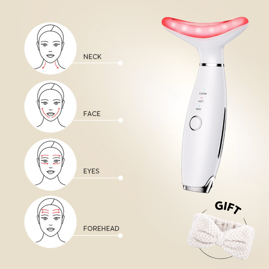 Aurenza 7-in-1 facial toning and rejuvenation galvanic sculptor device with various attachments for skin care.