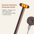 Aurenza 7-in-1 LED facial toning and rejuvenation wand with red light therapy for face and neck treatment.