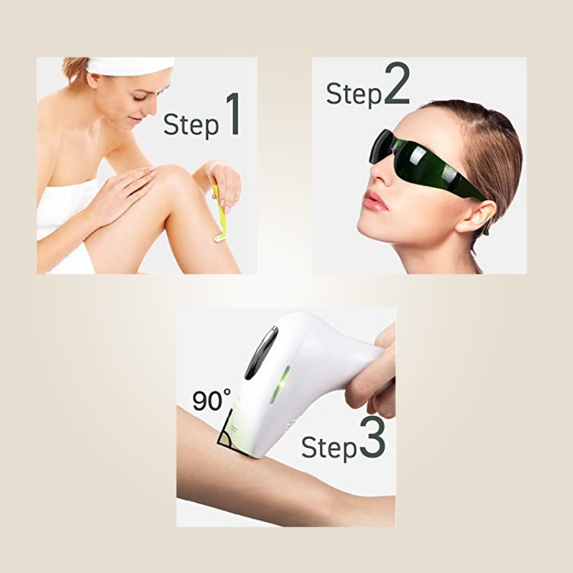 Aurenza Shop IPL Hair Removal Haven device with sleek design and control panel for at-home laser hair removal treatment.