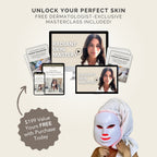 Aurenza Shop Face Mask Light Therapy Pro Wireless showing a sleek black LED skin therapy mask on a model's face.