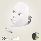 Aurenza Shop Face Mask Light Therapy Pro in white, showing a sleek LED light therapy mask with adjustable straps on a white background.