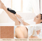 Two Aurenza Shop exfoliating glove body scrubbers, soft textured for gentle skin exfoliation and cleansing.