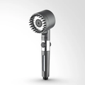 A gray Aurenza Shop Filtered Showerhead with a sleek design, featuring multiple spray nozzles and modern styling.