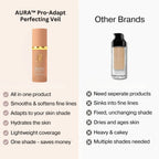 AURA™ Pro-Adapt Perfecting Veil by Aurenza Shop, close-up of the sleek, lightweight face powder compact with reflective surface.
