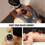 Aurenza 4-in-1 smart cupping therapy massager with red light therapy, showing the device with multiple attachments on a white background.