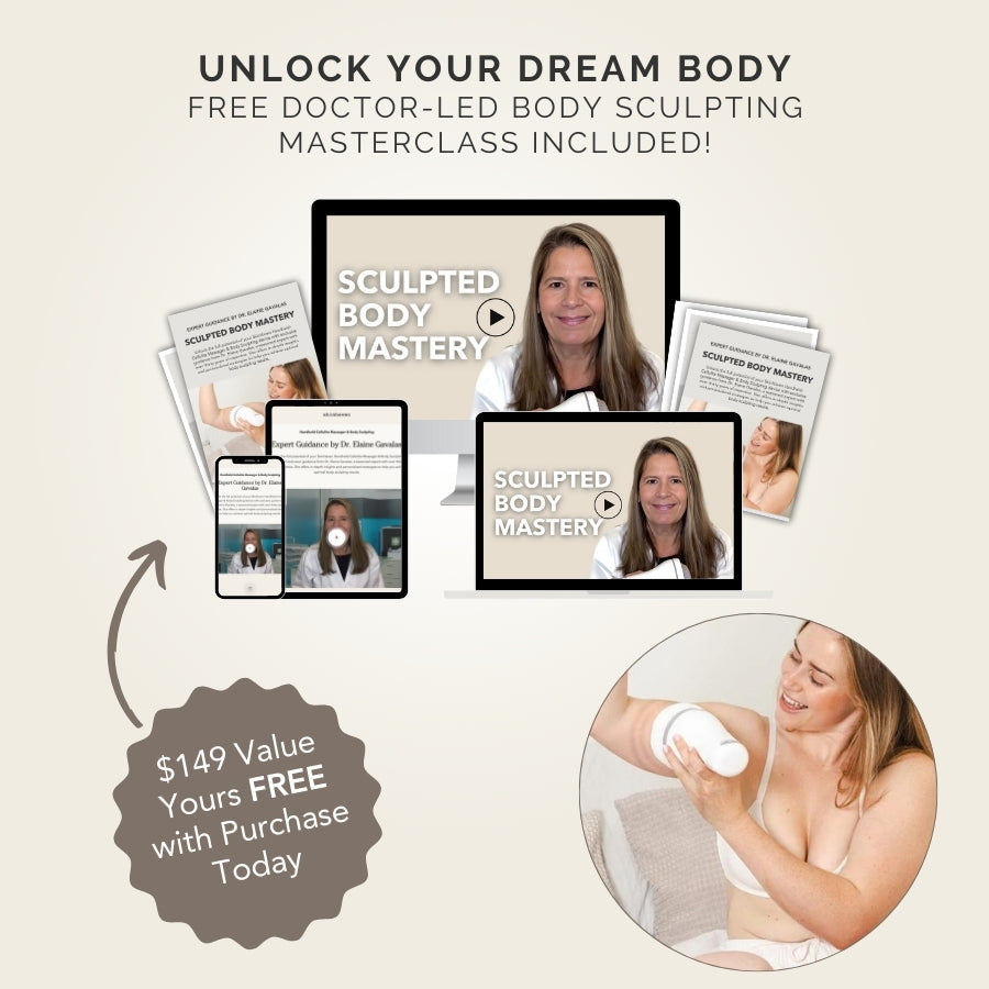 Aurenza Shop SkinHaven Body Sculptor showing a sleek handheld device for body contouring and skin tightening treatments.
