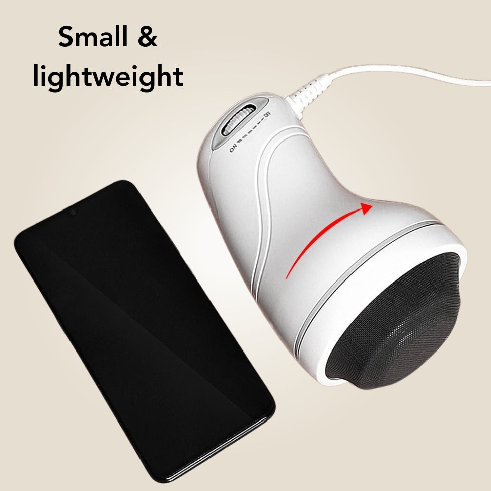 Aurenza SkinHaven Body Sculptor handheld cellulite massager for body sculpting, shown in use on skin.