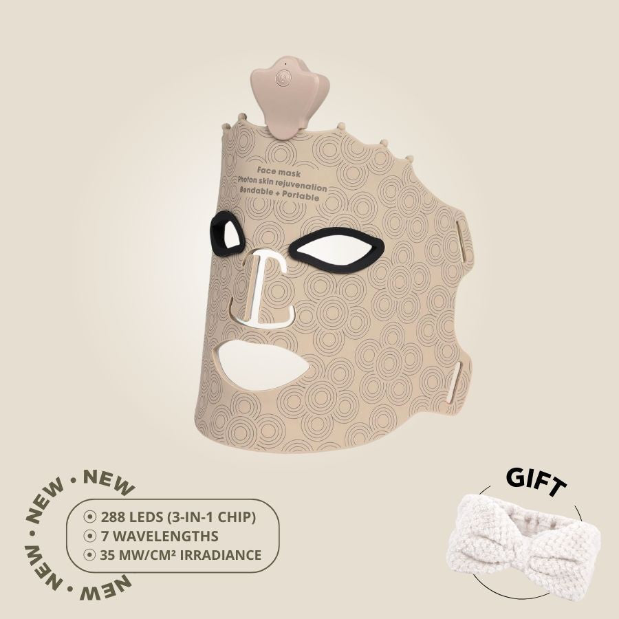 Aurenza Shop Face Mask Light Therapy Gen.2 showing a sleek, modern facial mask with LED lights for skin treatment.