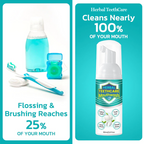 Aurenza Shop Herbal TeethCare Mouthwash bottle with label, showcasing the herbal ingredients and mouthwash liquid inside.