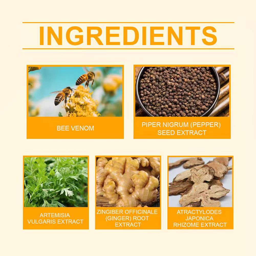 Set of four Aurenza Bee Venom Ginger Herbal Foot Patches on a white background, showcasing natural herbal ingredients.