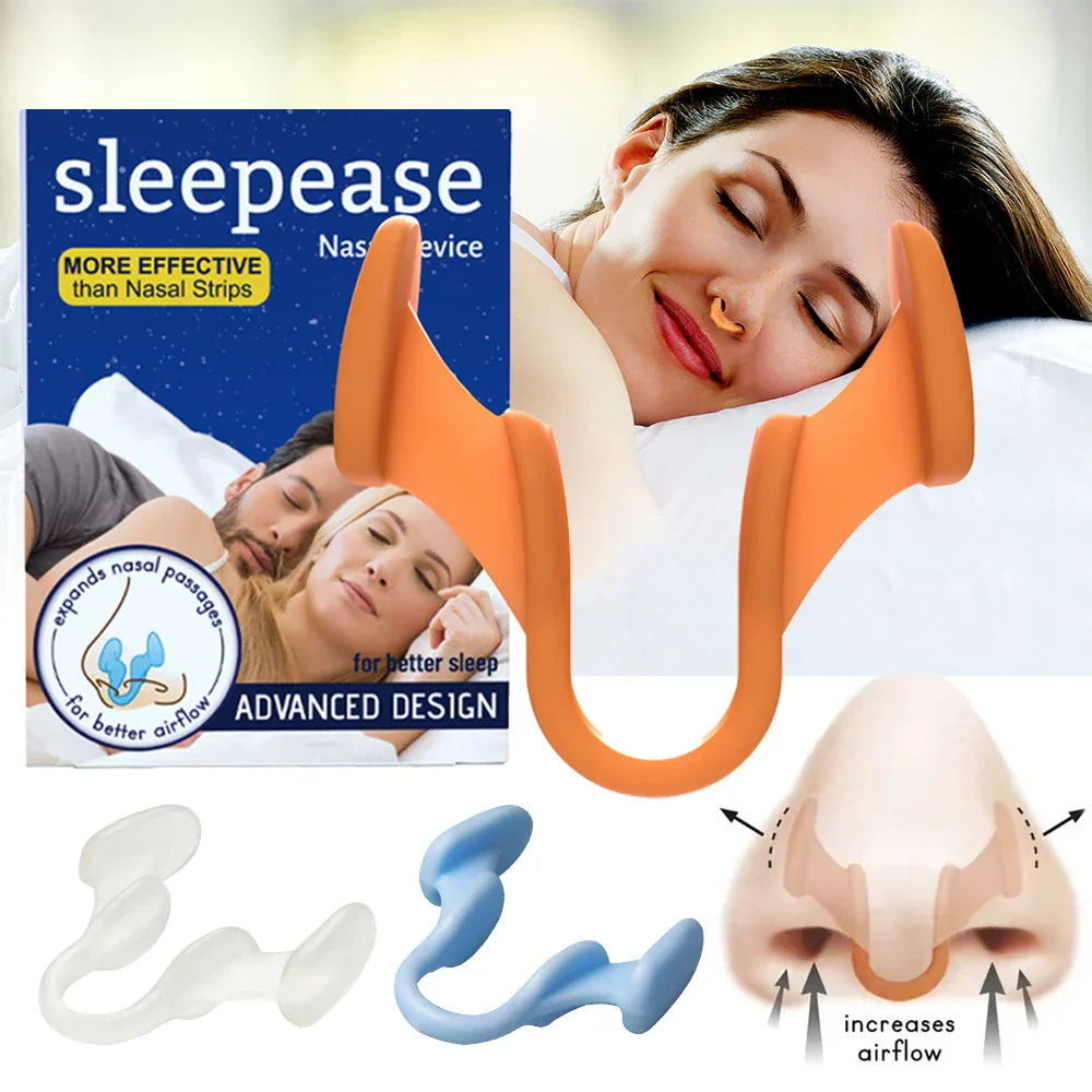 Aurenza Shop silicone nose clip for anti-snoring nasal dilation, designed to improve breathing and reduce snoring during sleep.