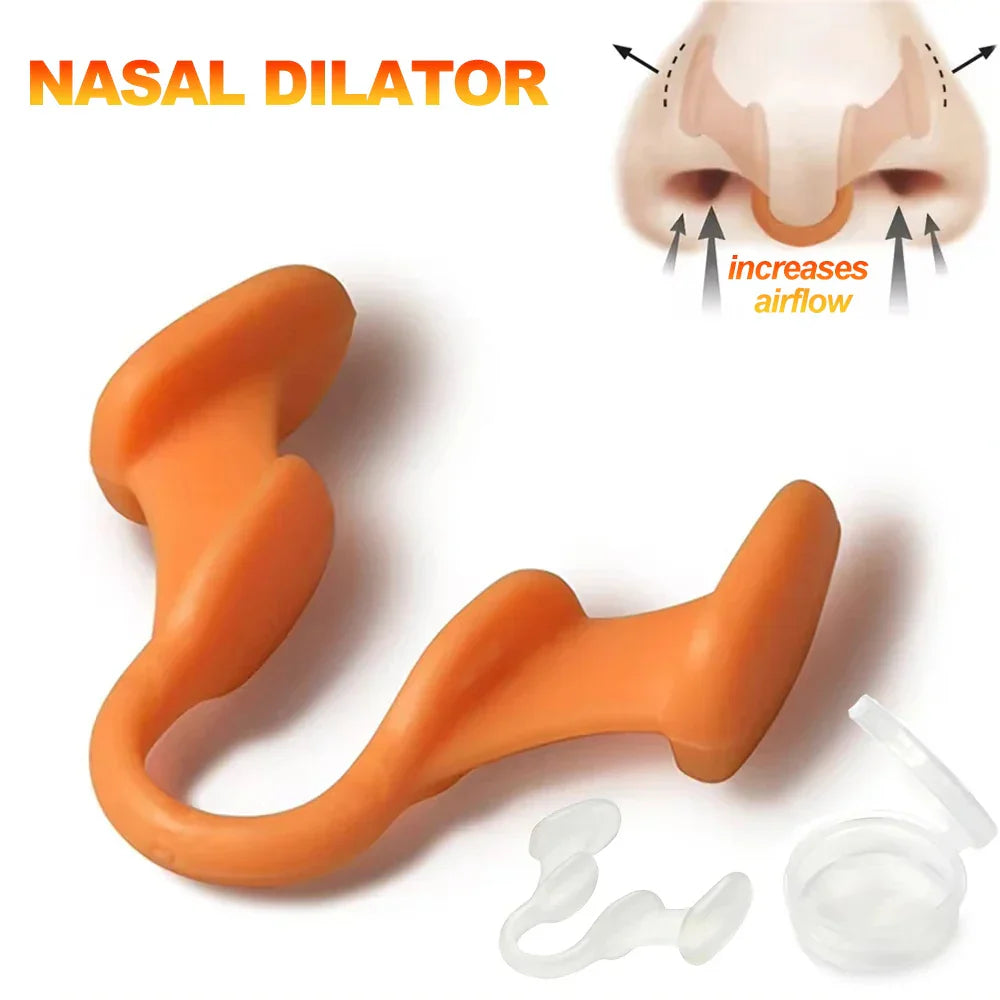 Aurenza Shop silicone nose clip and nasal dilator for anti-snoring, improving airflow and promoting easier, quieter sleep.