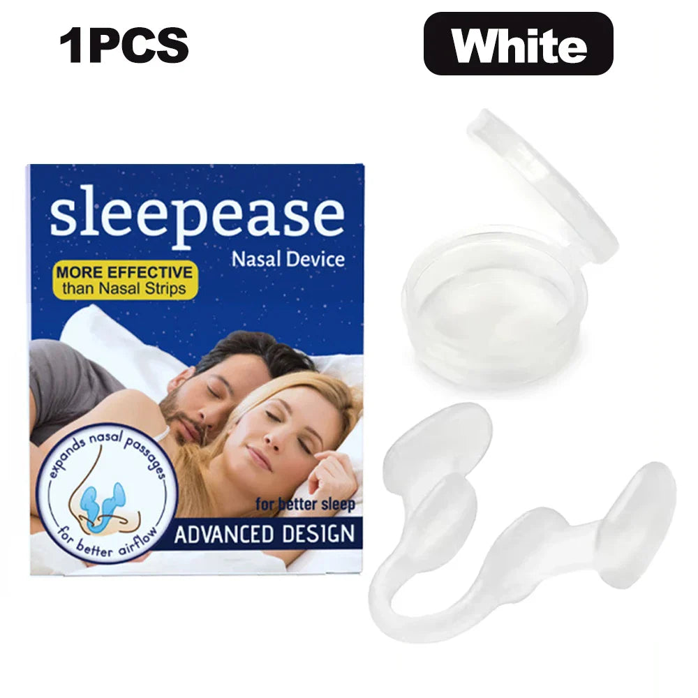 Aurenza Shop silicone nose clip nasal dilator for anti-snoring and easier breathing, designed to improve sleep and reduce snoring.