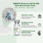 Aurenza Shop USA Doctor Recommended 6-in-1 Nano Micro Needle Patch with calming herbal ingredients, shown on skin.
