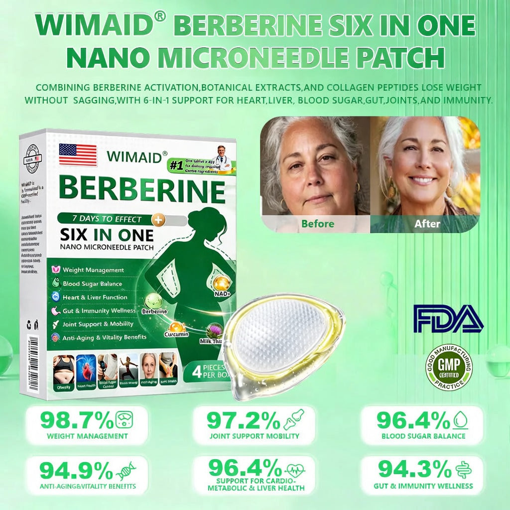 Aurenza Shop USA Doctor Recommended Berberine 6-in-1 Nano Microencapsulated Patch displayed on a white background.