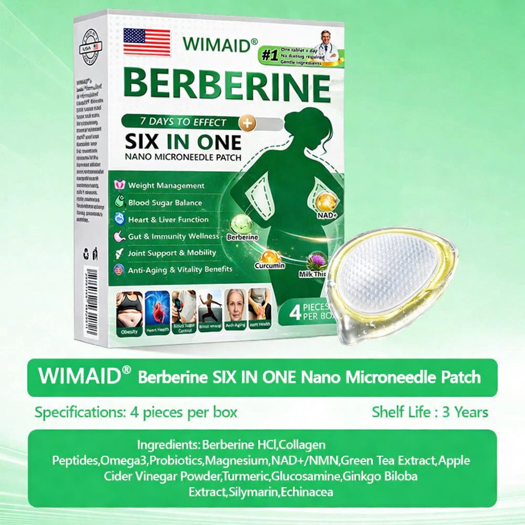 Aurenza Shop US Doctor Recommended 6-in-1 Nano Micro Needle Patch with herbal ingredients for skincare, shown on a white background.