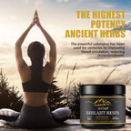 Aurenza Shop Shilajit Resin for beauty, showing a close-up of the dark, sticky resin in a natural setting.