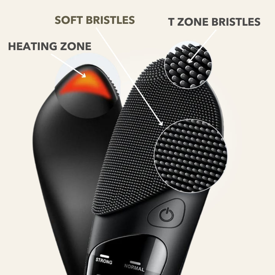 Aurenza ThermaLift 5-in-1 facial sculptor and cleanser device with silicone facial scrubber for deep cleansing and skin toning.