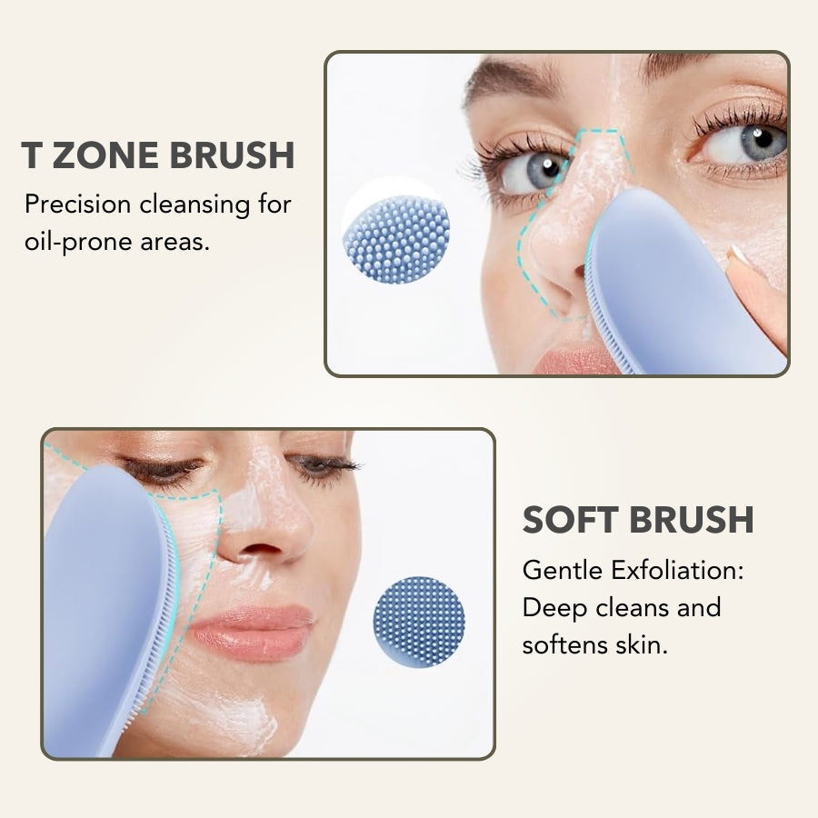Aurenza ThermaLift 5-in-1 facial sculptor and cleanser device with silicone facial scrubber and multiple treatment heads.