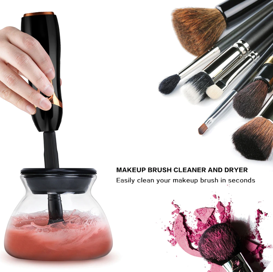 Aurenza Shop Makeup Brush Cleaner™ bottle with a clear label, shown standing upright on a clean surface.