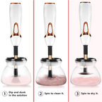Aurenza Shop Makeup Brush Cleaner™ bottle with brush cleaning mat and liquid, designed for easy makeup brush sanitation.