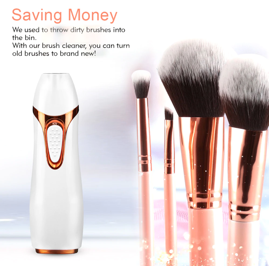 Aurenza Shop Makeup Brush Cleaner™ bottle with pump and brush cleaning mat, designed for easy makeup brush cleaning.