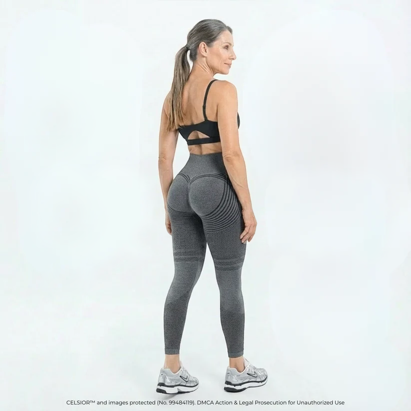 Aurenza Shop high waisted yoga tights with hip lifting design, quick-drying elastic fabric, suitable for active fitness wear.