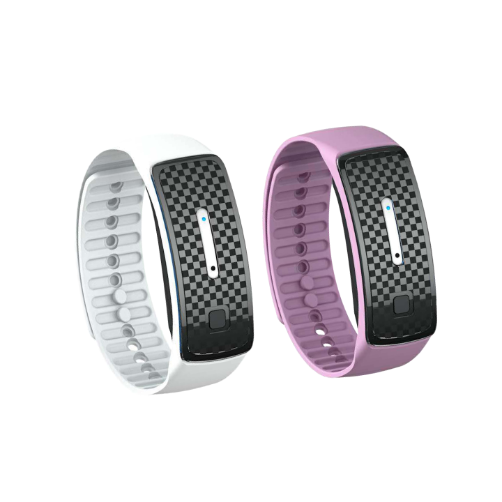 Aurenza Shop WIMAID Matteo Ultrasonic Body Shape Wristbands, two black skincare wristbands with control buttons and sleek design.