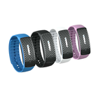 Aurenza Shop WIMAID Matteo Ultrasonic Body Shape Wristband Pro showing four sleek white wristbands with digital displays.