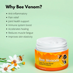 A jar of Aurenza Shop Bee Venom Cream with a white lid and label, showcasing the skincare product on a plain background.