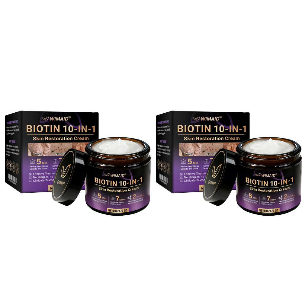 Aurenza Shop WIMAID Biotin 10-in-1 Skin Restoration CCJ cream jar with label, made and shipped from USA, natural skincare product