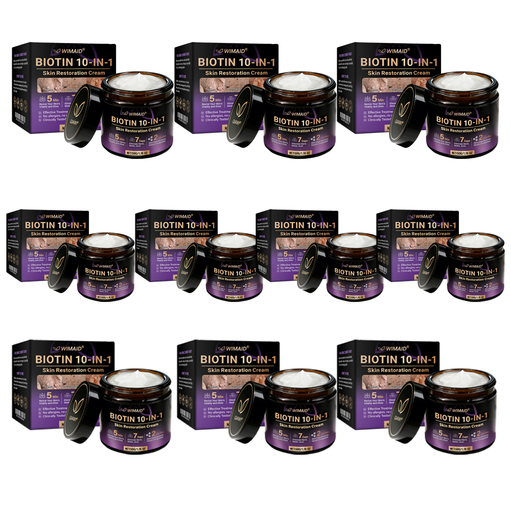 Aurenza Shop WIMAID Biotin 10-in-1 Skin Restoration CCJ cream jar with label showing product details and branding.