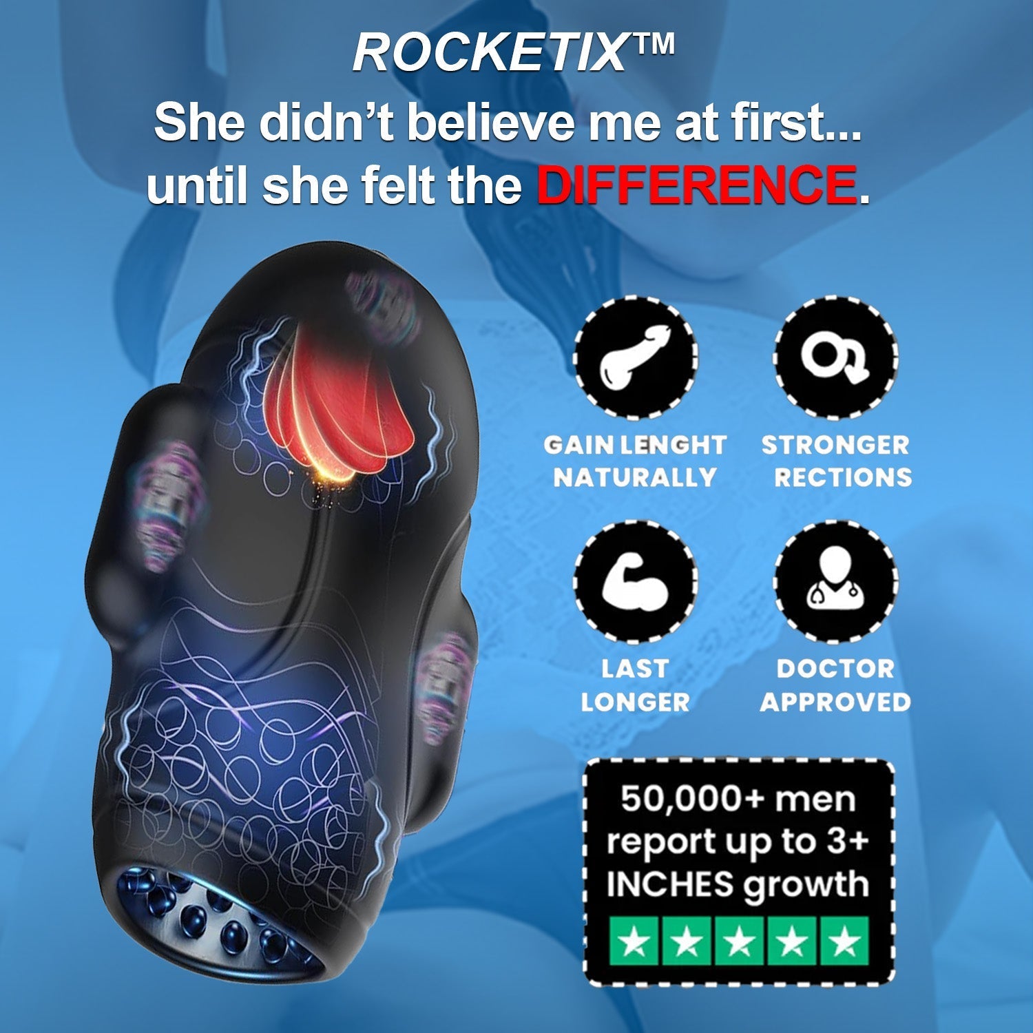 Aurenza Shop 2026 Upgraded ROCKETIX™ Vibrator, a smart AI 5-in-1 performance therapy trainer with sleek design.