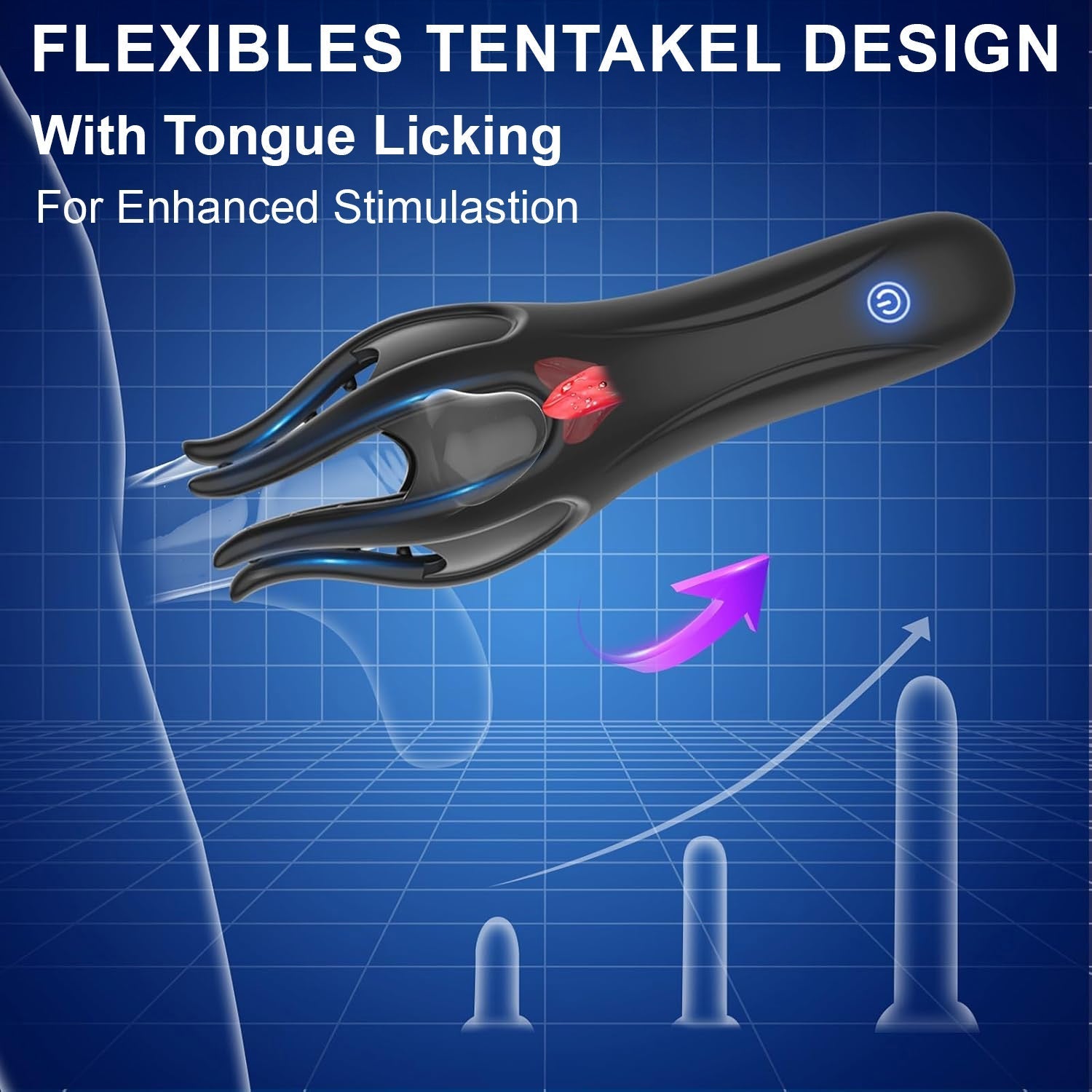 Viraxon™ NeuroWave Therapy Trainer for men, showing the device with control buttons and ergonomic design in a close-up image.