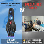 Viraxon™ NeuroWave Therapy Trainer for men, showing the device with ergonomic design and control interface, used for enhancing performance
