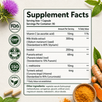 Bottle of Aurenza Shop Advanced Liver Support supplement with ACGVA™ Milk Thistle capsules on a white background