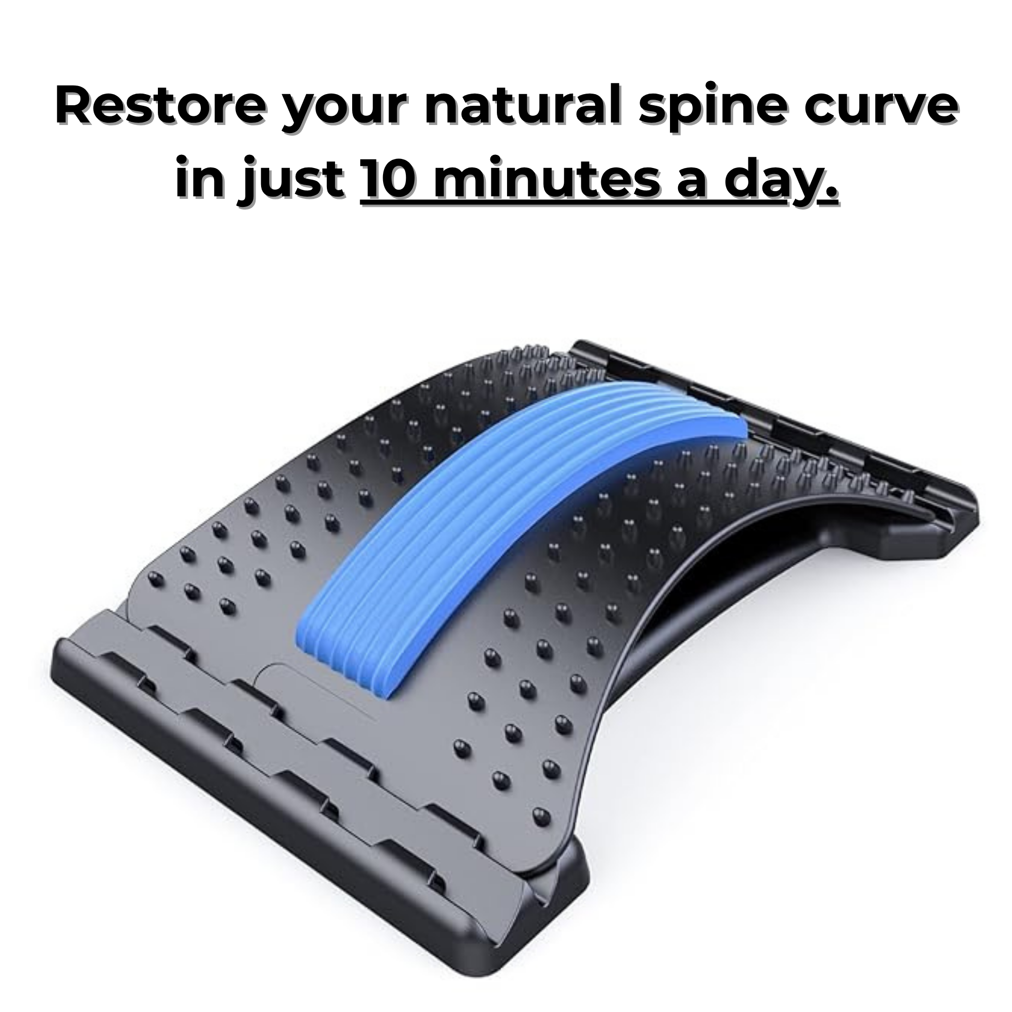 Aurenza Shop back stretcher with ergonomic design for spinal relief and posture improvement, shown on a white background.