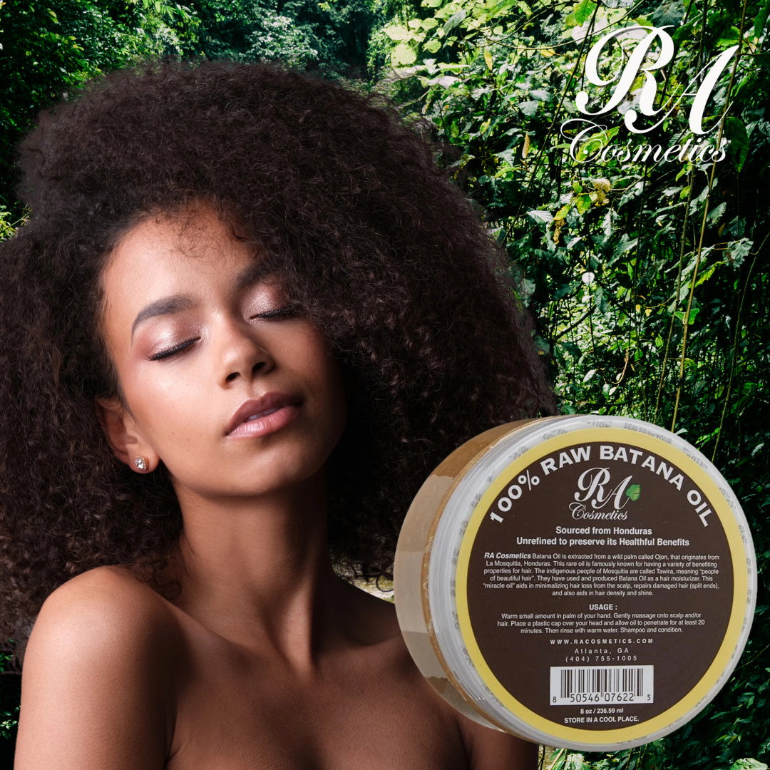 Bottle of Aurenza Batana Hair Oil with a pump dispenser, featuring natural ingredients for hair nourishment and shine.