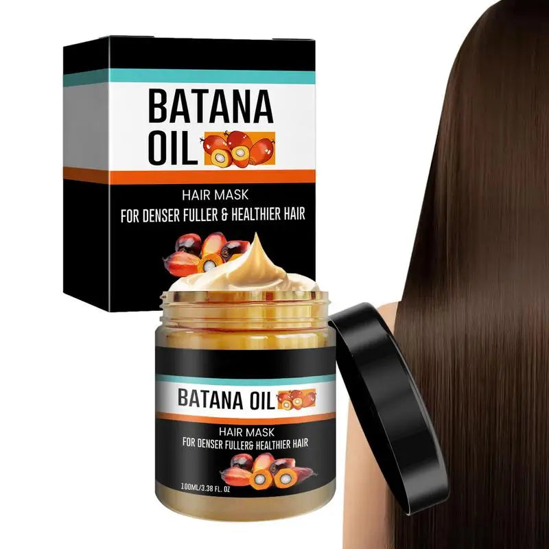 Aurenza Batana Hair Revival Cream jar with label, showcasing natural hair care product for revitalizing and nourishing hair.