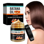 Aurenza Batana Hair Revival Cream jar with white lid and label, featuring natural ingredients and hair care branding.